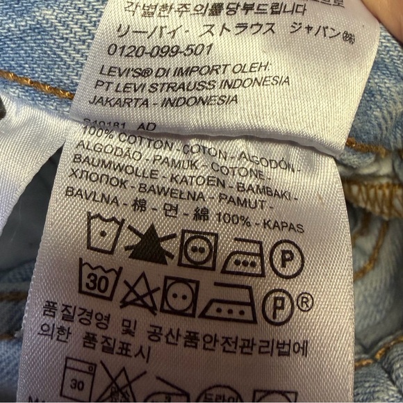 Levis 501 Premium Denim Shorts Women 30 Cutoff Frayed High Rise Button Fly Big E - Picture 10 of 10